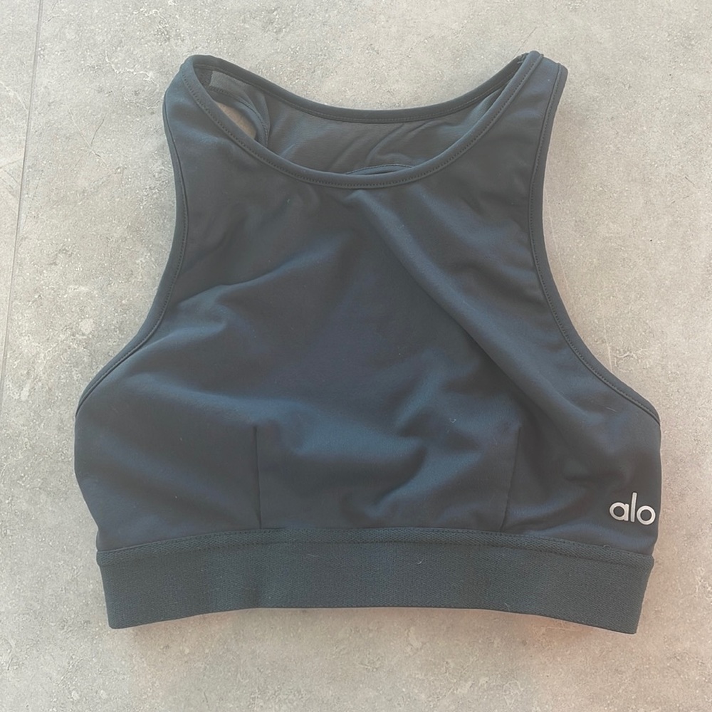 Alo Yoga Sports Bra in Charcoal Grey
